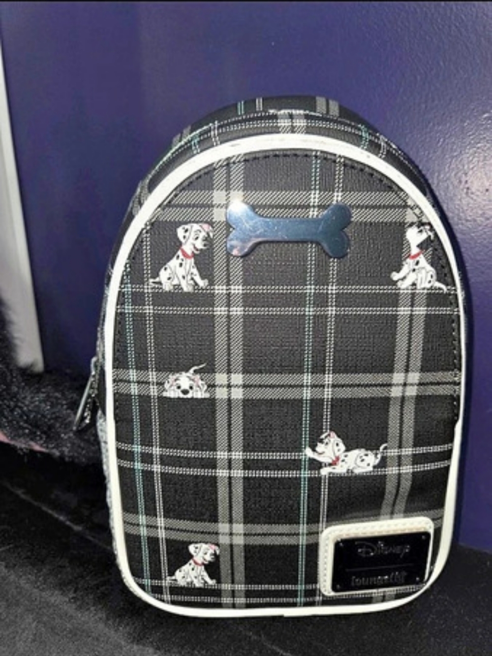 Loungefly 101 Dalmatians Exclusive Plaid Sling Crossbody Bag Disney Parks NWT